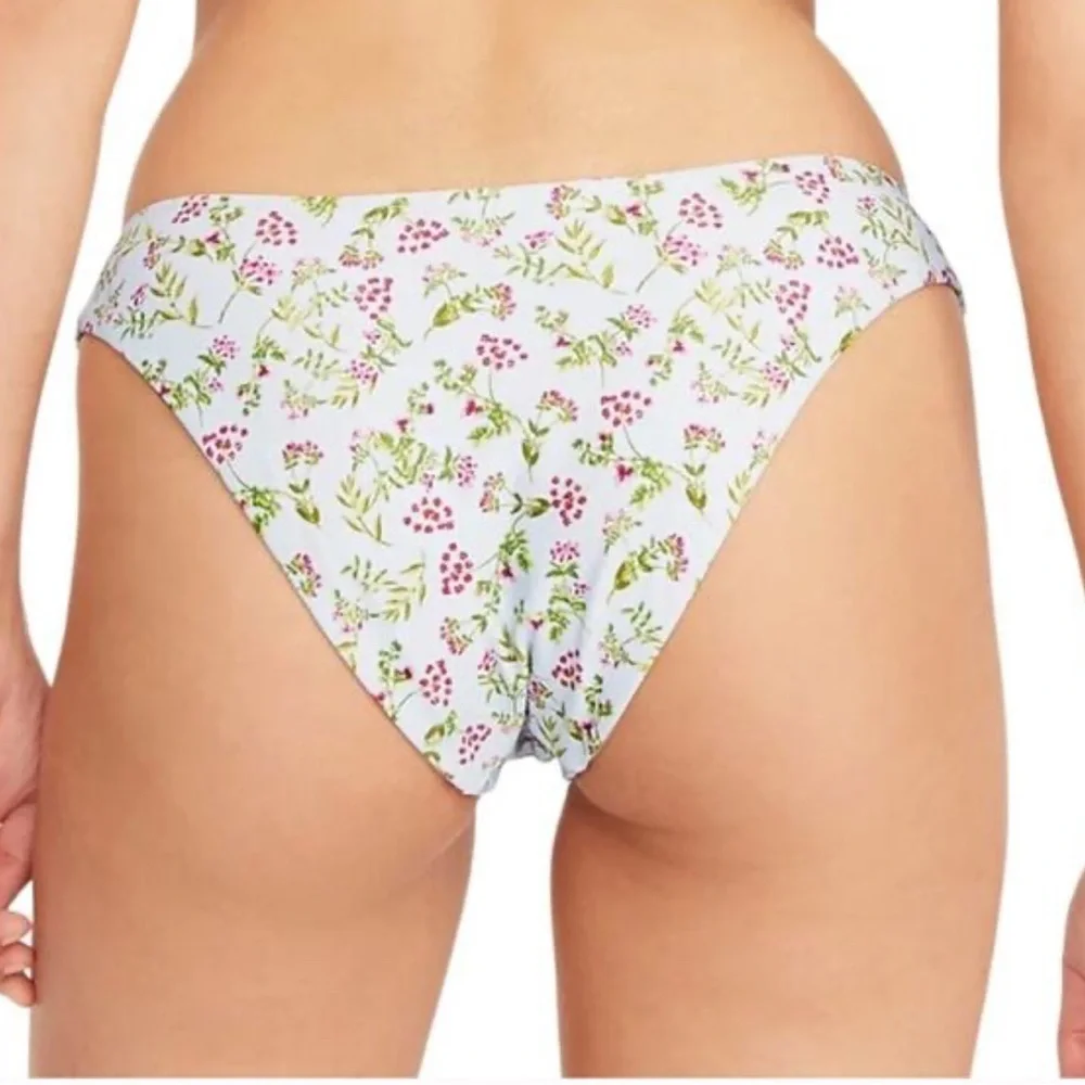 J.CREW Curved-Waist Cheeky Bikini Bottom in Cloud Meadow Low Rise Med NEW